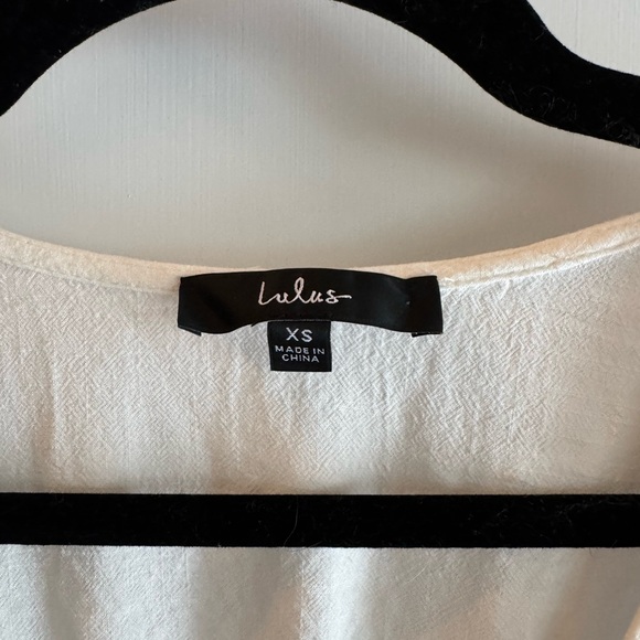 Lulu's Ivory and Navy Embroidered mini dress - Picture 3 of 3